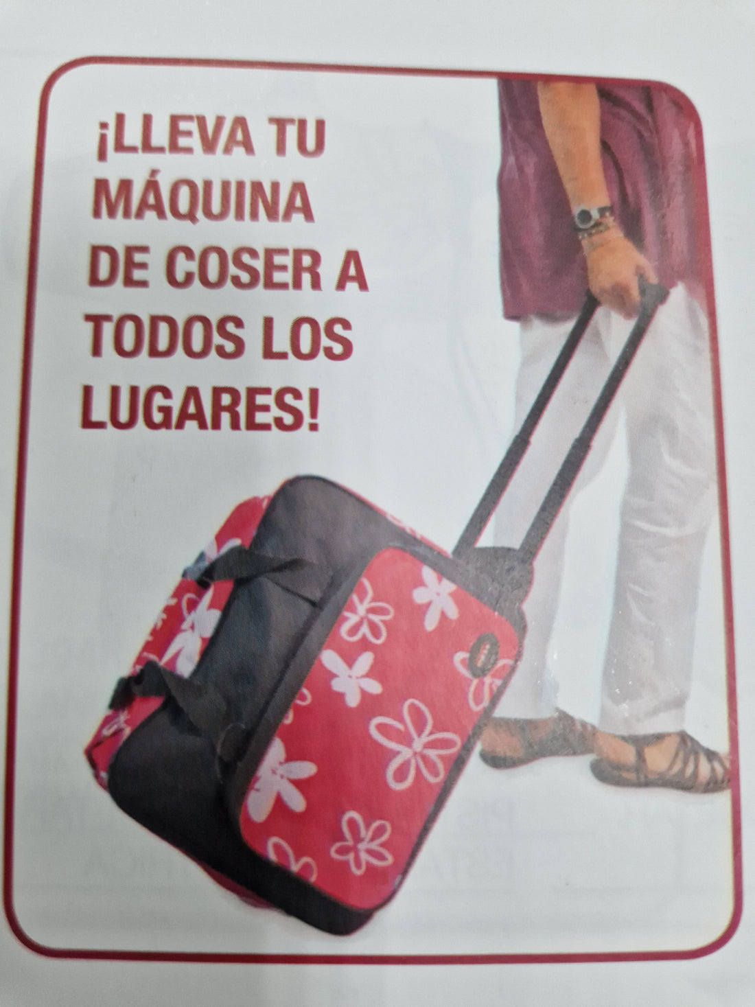 Mala Troley Rosa p/ Maquinas de Costura