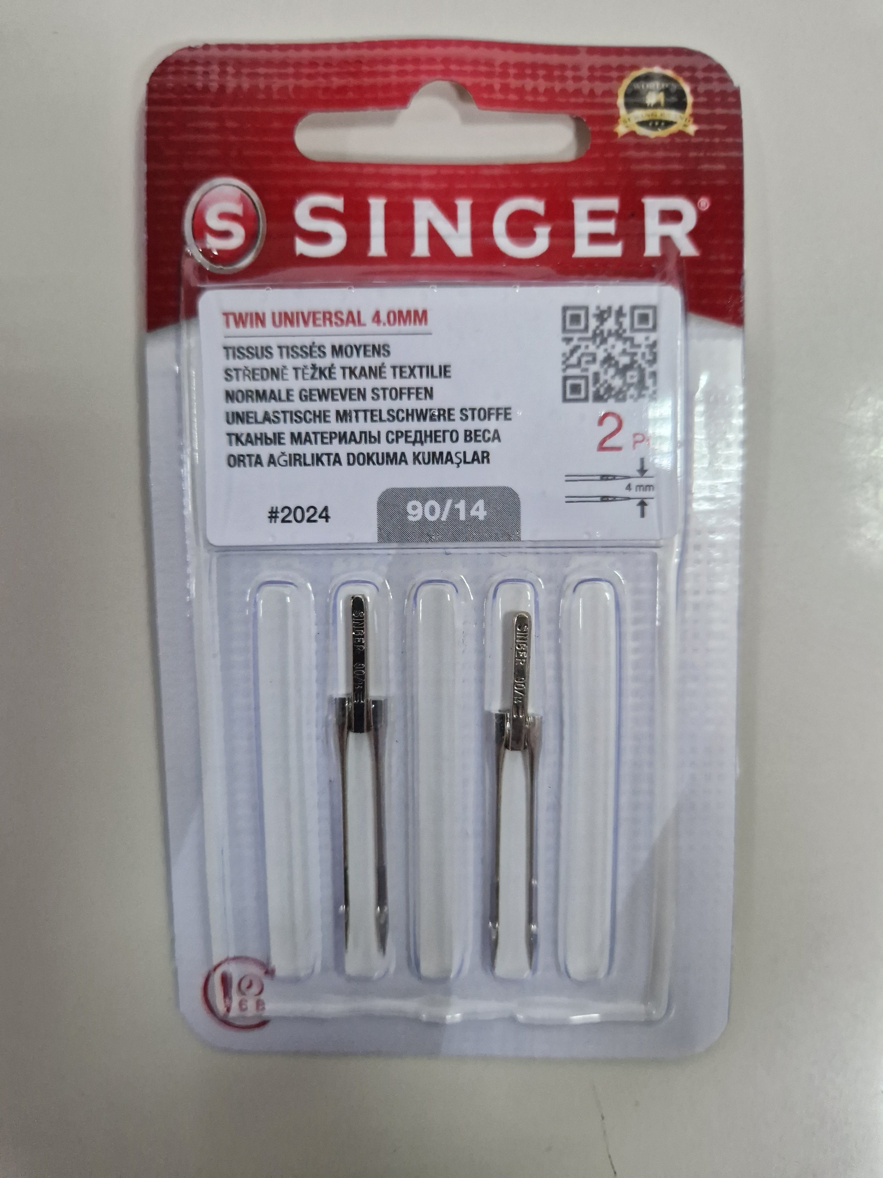 Agulha Singer Blister 2 Agulhas duplas 4mm-090