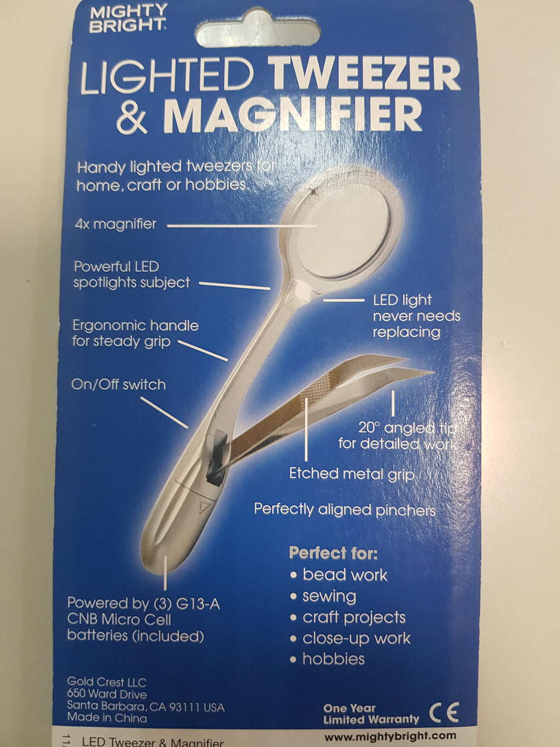 Lupa com Pinça e Luz Led C1283