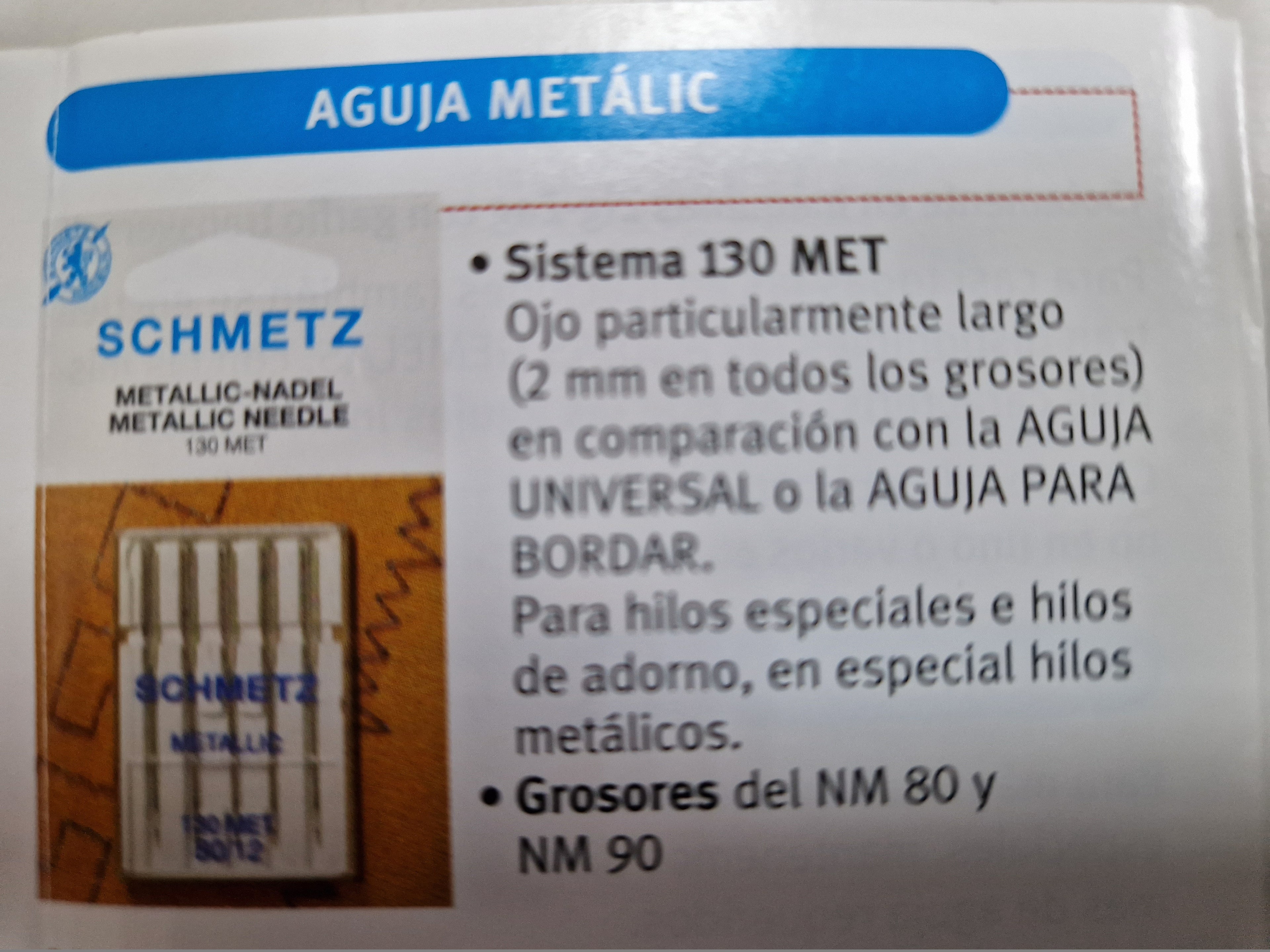 Agulha p/ fio metalico AS15X1-90MET